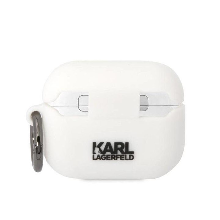 Karl Lagerfeld KLAPRUNCHH AirPods Pro dangtelis baltas/baltas Silikoninis Choupette Head 3D