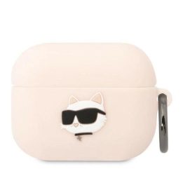 Karl Lagerfeld KLAPRUNCHP AirPods Pro dangtelis rožinis/rožinis Silikoninis Choupette Head 3D
