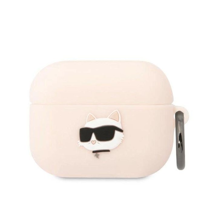 Karl Lagerfeld KLAPRUNCHP AirPods Pro dangtelis rožinis/rožinis Silikoninis Choupette Head 3D