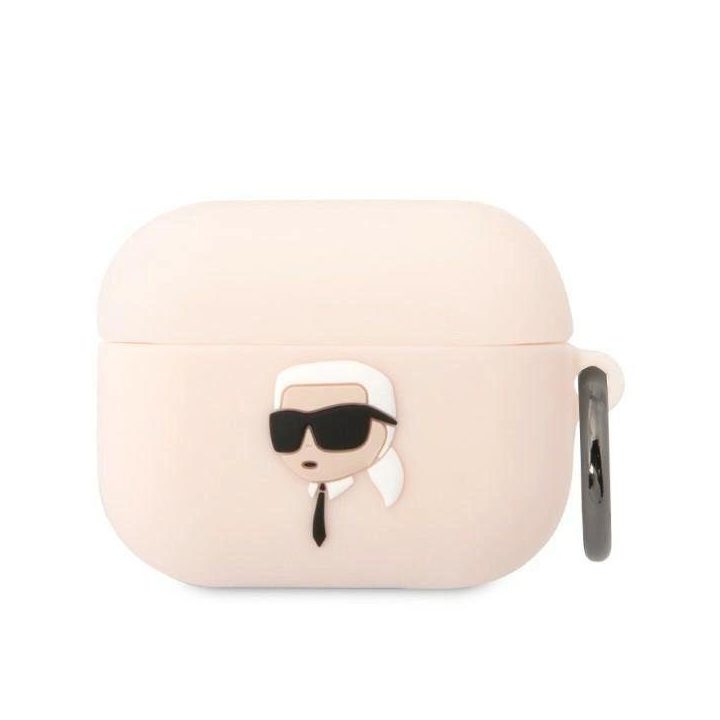 Karl Lagerfeld KLAPRUNIKP AirPods Pro dangtelis rožinis/rožinis Silikoninis Karl Head 3D