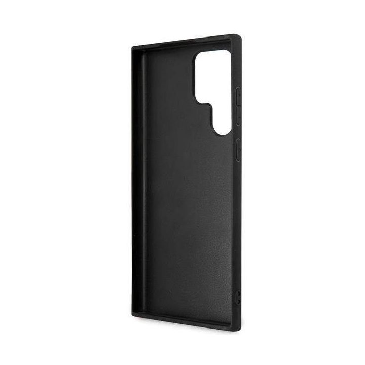 Guess GUHCS23L4GMGGR S23 Ultra S918 pilkos/pilkos spalvos deklas 4G su dideliu metaliniu logotipu
