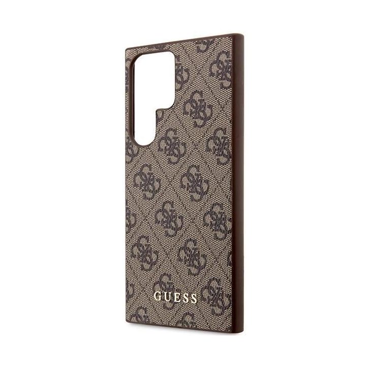 Guess GUHCS23LG4GFBR S23 Ultra S918 rudos/rudos spalvos deklas 4G Metal Gold Logo