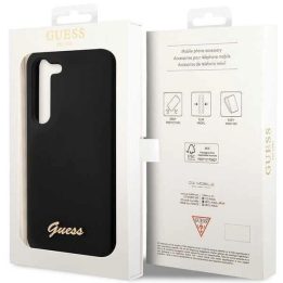 Guess GUHCS23MSLSMK S23+ S916 juoda/juoda kietas korpusas Silikono derliaus aukso logotipas