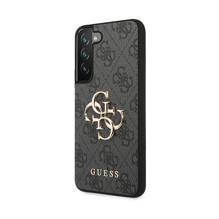 Guess GUHCS23S4GMGGR S23 S911 pilkos/pilkos spalvos deklas 4G su dideliu metaliniu logotipu