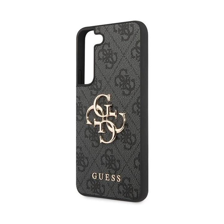 Guess GUHCS23S4GMGGR S23 S911 pilkos/pilkos spalvos deklas 4G su dideliu metaliniu logotipu