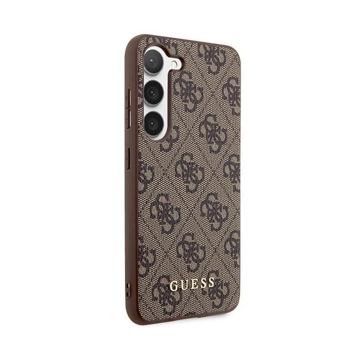 Guess GUHCS23SG4GFBR S23 S911 rudos/rudos spalvos deklas 4G Metalinis auksinis logotipas