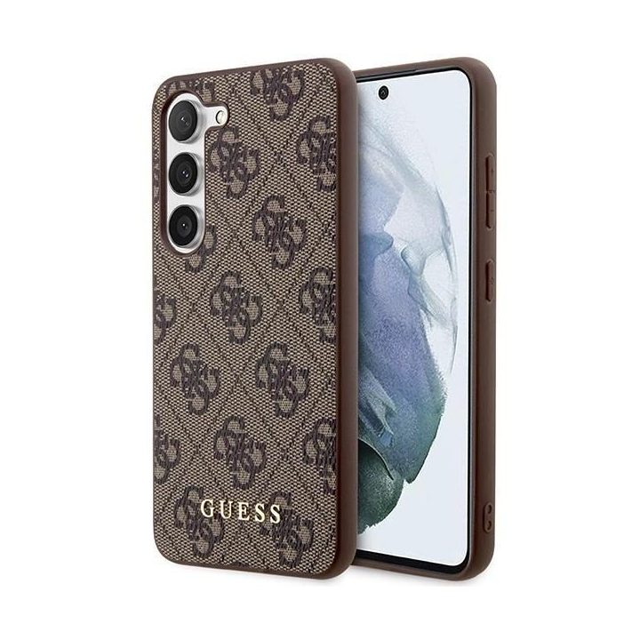 Guess GUHCS23SG4GFBR S23 S911 rudos/rudos spalvos deklas 4G Metalinis auksinis logotipas