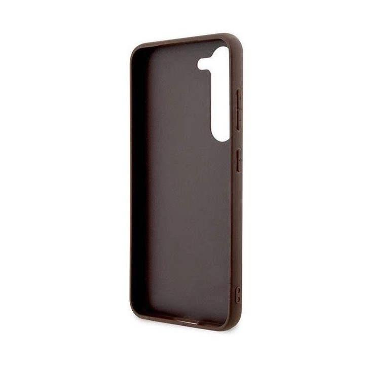 Guess GUHCS23SG4GFBR S23 S911 rudos/rudos spalvos deklas 4G Metalinis auksinis logotipas