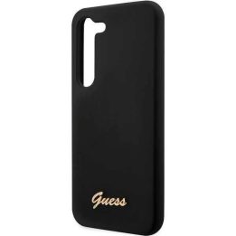 Guess GUHCS23SSLSMK S23 S911 juoda/juoda kietas korpusas Silikono derliaus aukso logotipas