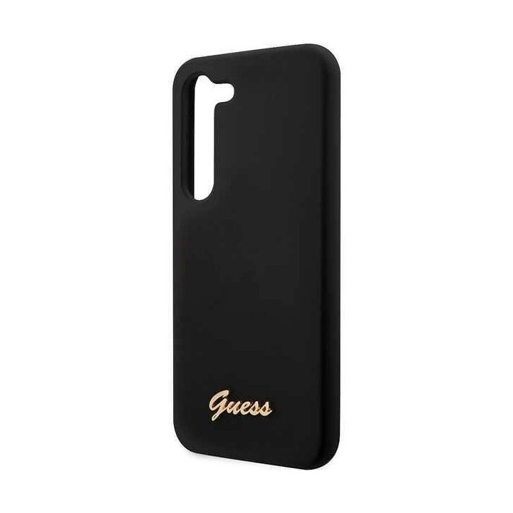 Guess GUHCS23SSLSMK S23 S911 juoda/juoda kietas korpusas Silikono derliaus aukso logotipas