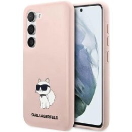 Karl Lagerfeld KLHCS23MSNCHBCP S23+ S916 deklas rožinės/rožinės spalvos silikoninis dėklas Choupette