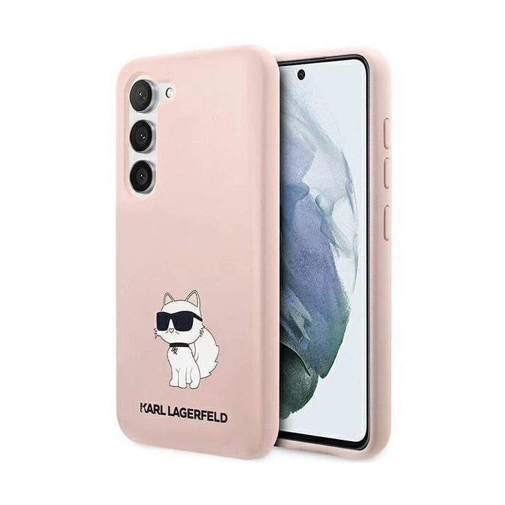 Karl Lagerfeld KLHCS23MSNCHBCP S23+ S916 deklas rožinės/rožinės spalvos silikoninis dėklas Choupette