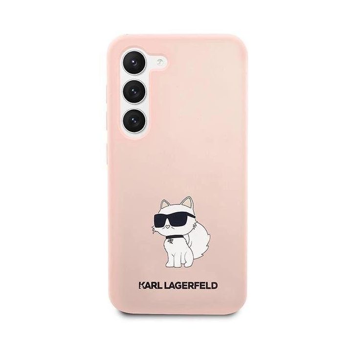 Karl Lagerfeld KLHCS23MSNCHBCP S23+ S916 deklas rožinės/rožinės spalvos silikoninis dėklas Choupette