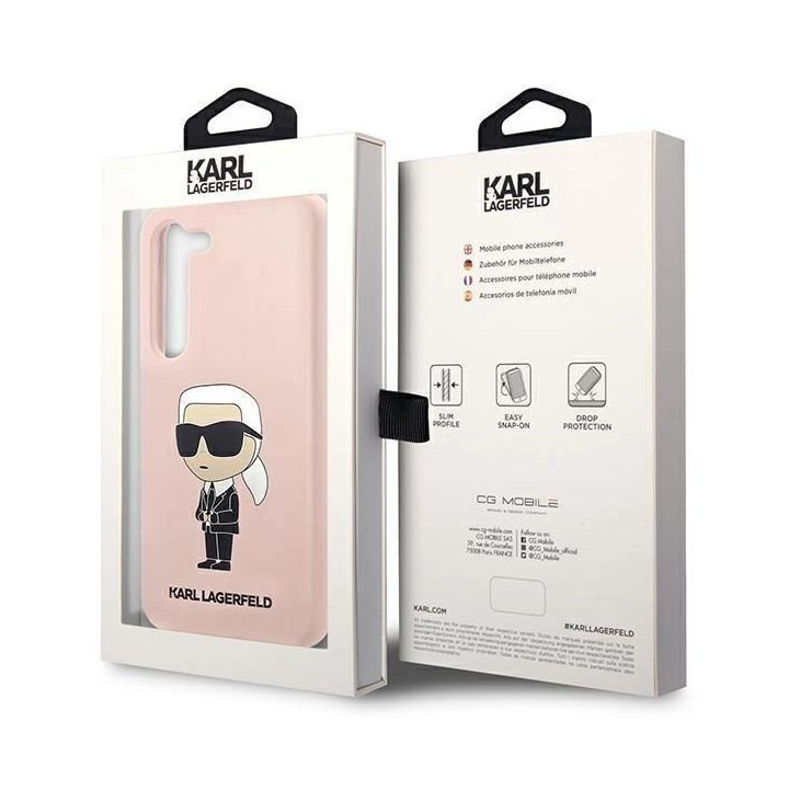 Karl Lagerfeld KLHCS23MSNIKBCP S23+ S916 deklas rožinis/rožinis Silikonas Ikonik