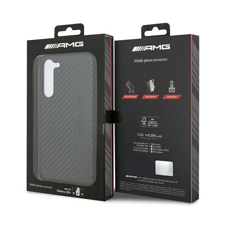 AMG AMHCS23MBLSCA S23+ S916 juodas/juodas deklas Carbon Stripe&Embossed