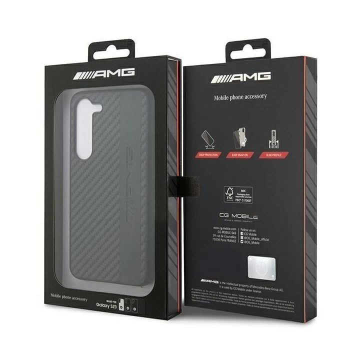 AMG AMHCS23SBLSCA S23 S911 juodas/juodas deklas Carbon Stripe&Embossed
