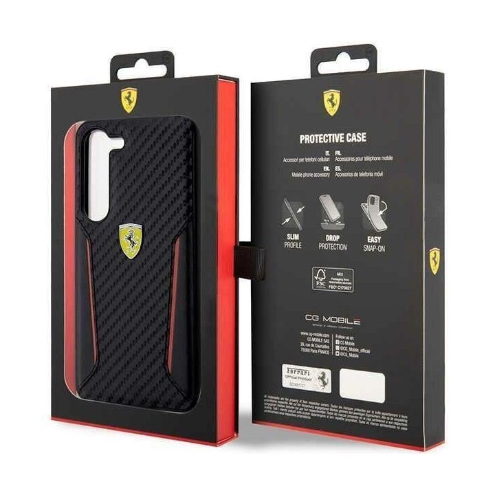 Ferrari FEHCS23MNPYK S23+ S916 juodos/juodos spalvos deklas Kontrastiniai anglies kraštai