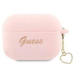 Guess GUAP2LSCHSP AirPods Pro 2 dangtelis rožinis/rožinis Silikoninis žavesys Heart Collection