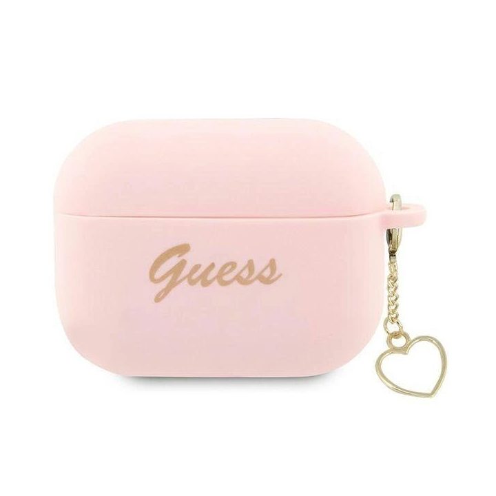 Guess GUAP2LSCHSP AirPods Pro 2 dangtelis rožinis/rožinis Silikoninis žavesys Heart Collection