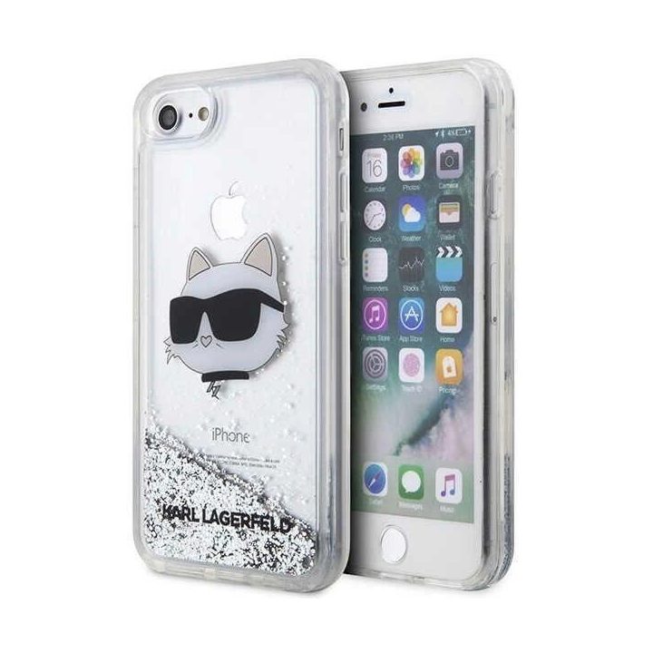 Karl Lagerfeld KLHCI8LNHCCS iPhone 7/8/ SE 2020/2022 sidabrinis/sidabrinis deklas Glitter Choupette Head