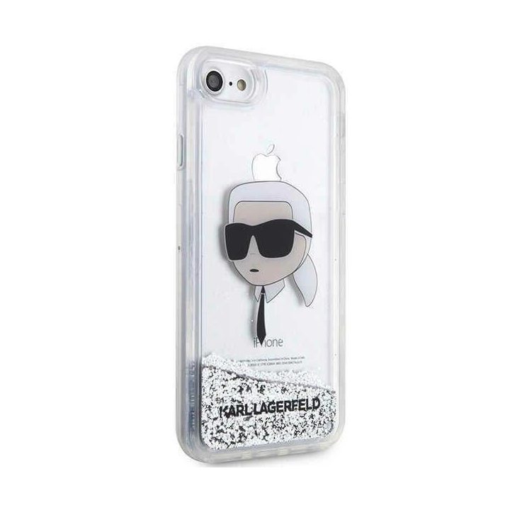 Karl Lagerfeld KLHCI8LNKHCH iPhone 7/8/ SE 2020/2022 sidabrinis/sidabrinis deklas Glitter Karl Head