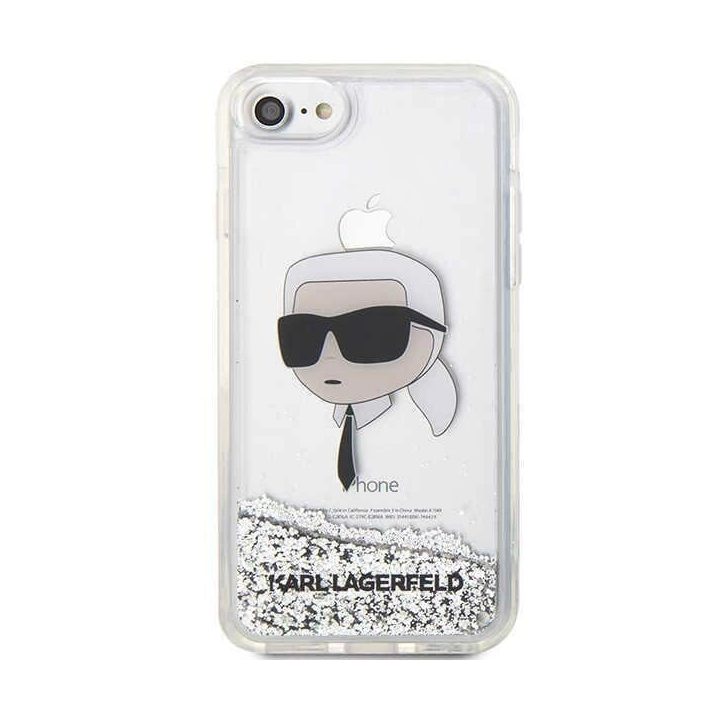 Karl Lagerfeld KLHCI8LNKHCH iPhone 7/8/ SE 2020/2022 sidabrinis/sidabrinis deklas Glitter Karl Head