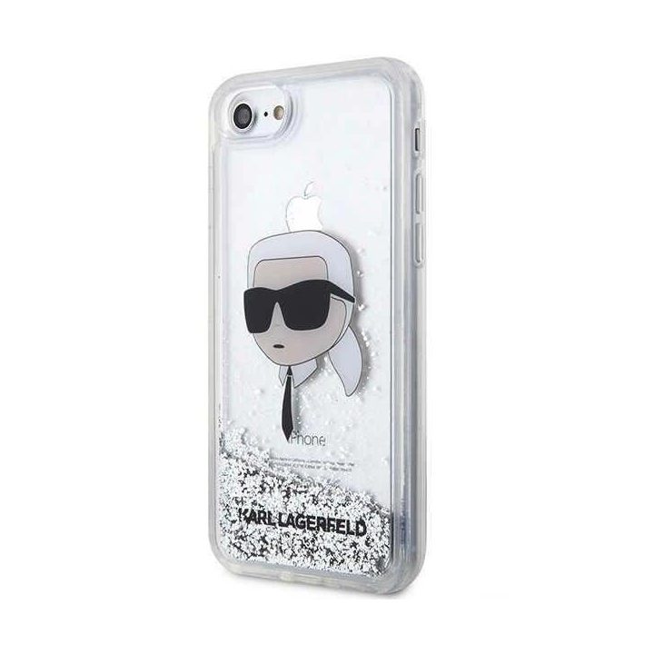 Karl Lagerfeld KLHCI8LNKHCH iPhone 7/8/ SE 2020/2022 sidabrinis/sidabrinis deklas Glitter Karl Head