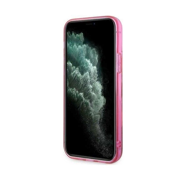 Karl Lagerfeld KLHCP12MLNCHCP iPhone 12/ 12 Pro 6,1 rausvas/rožinis deklas Glitter Choupette Head