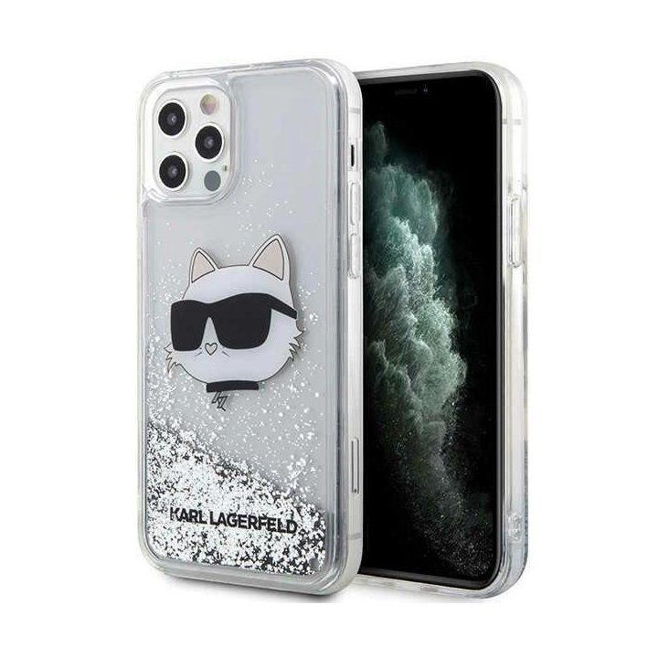 Karl Lagerfeld KLHCP12MLNHCCS iPhone 12/12 Pro 6,1 sidabrinis/sidabrinis deklas Glitter Choupette Head
