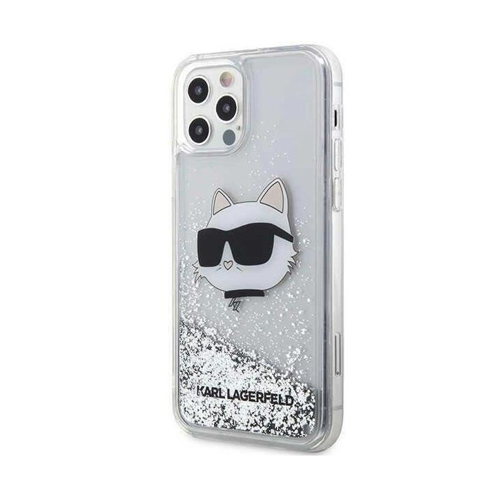 Karl Lagerfeld KLHCP12MLNHCCS iPhone 12/12 Pro 6,1 sidabrinis/sidabrinis deklas Glitter Choupette Head