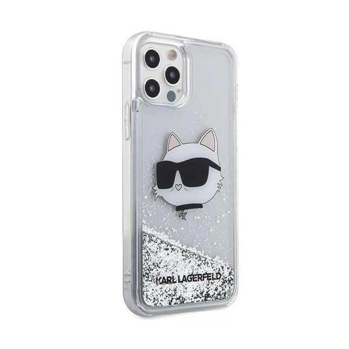 Karl Lagerfeld KLHCP12MLNHCCS iPhone 12/12 Pro 6,1 sidabrinis/sidabrinis deklas Glitter Choupette Head