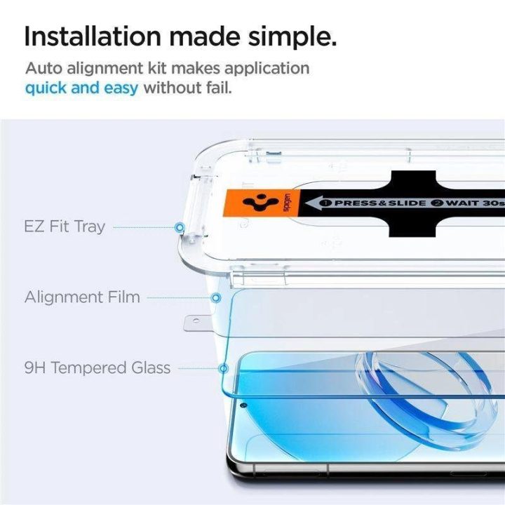 Apsauginis stiklas Spigen GLAS.TR EZ FIT 2 PAKETAI GALAXY S23 CLEAR