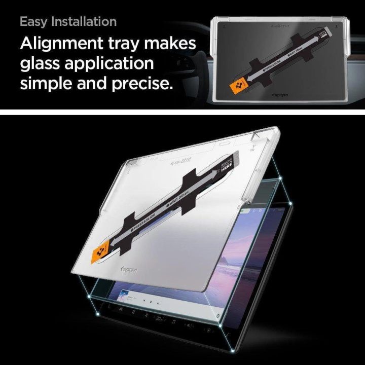 Apsauginis stiklas Spigen GLAS.TR EZ FIT TESLA MODEL X 2022 / MODEL S 2021 BLACK