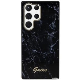 Guess GUHCS23LPCUMAK S23 Ultra S918 juodos/juodos spalvos deklas Marble