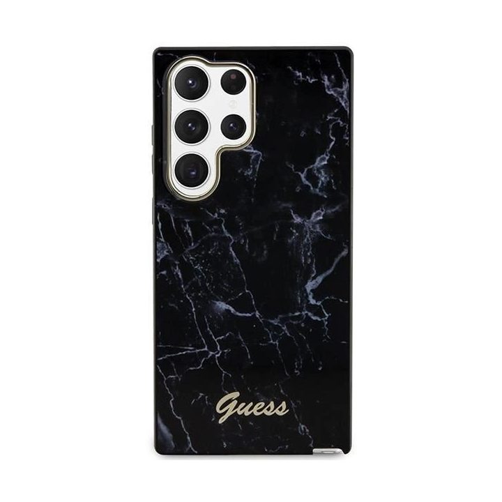 Guess GUHCS23LPCUMAK S23 Ultra S918 juodos/juodos spalvos deklas Marble