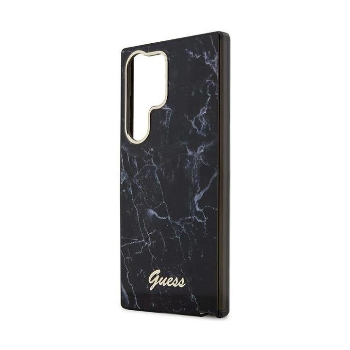 Guess GUHCS23LPCUMAK S23 Ultra S918 juodos/juodos spalvos deklas Marble