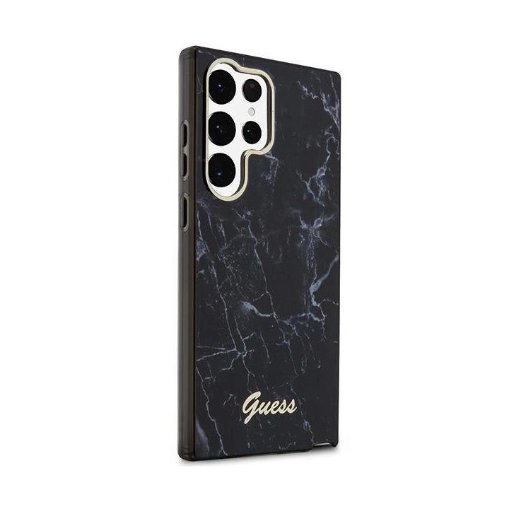 Guess GUHCS23LPCUMAK S23 Ultra S918 juodos/juodos spalvos deklas Marble