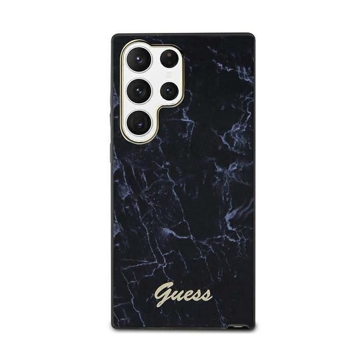 Guess GUHCS23LPCUMAK S23 Ultra S918 juodos/juodos spalvos deklas Marble