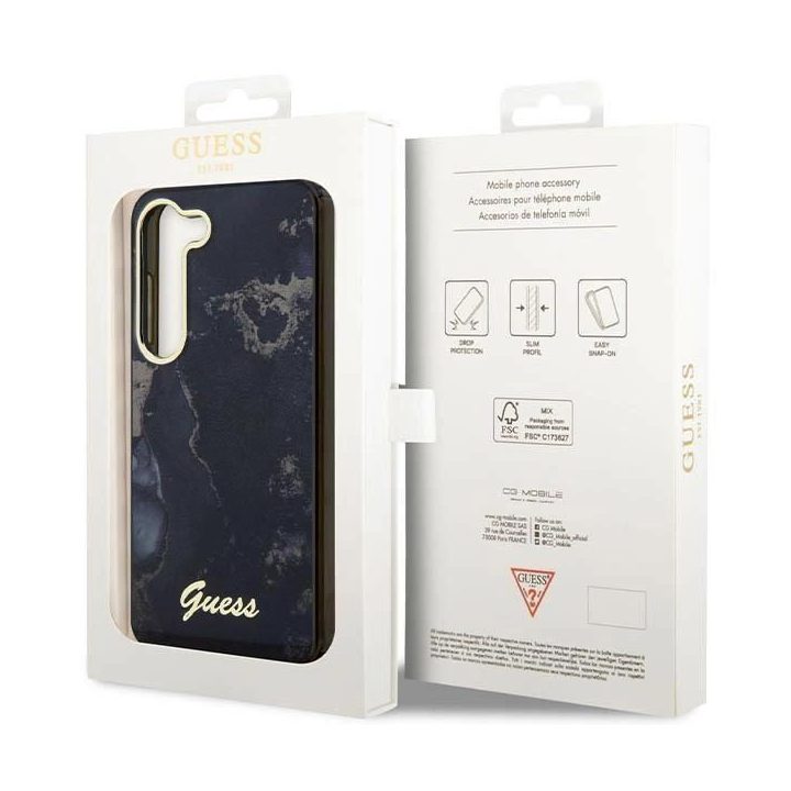 Guess GUHCS23MHTMRSK S23+ S916 juodas/juodas deklas Golden Marble Collection