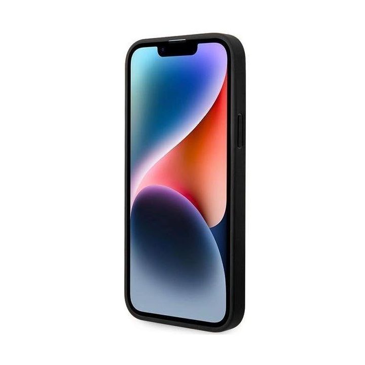 Dėklas BMW BMHCP14S22RFGR iPhone 14 6.1 bordo/burundukas Odinis deimantinio rašto dėklas