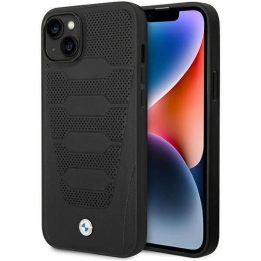 Dėklas BMW BMHCP14S22RPSK iPhone 14 6.1 juodas/juodas Odinių sėdynių raštas