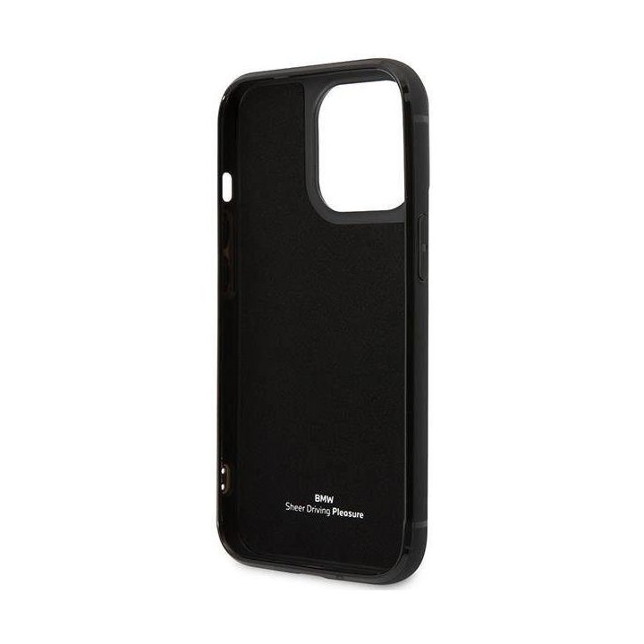 Dėklas BMW BMHCP14X22RSEPK iPhone 14 Pro Max 6.7 , juodas/juodas, odinis, su kortelių lizdu