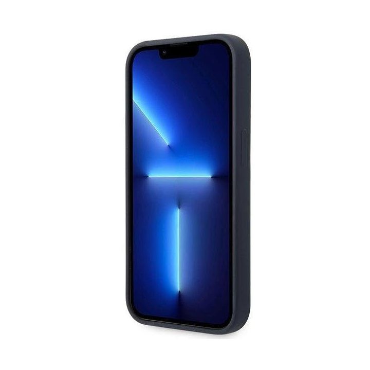 Dėklas BMW BMHMP14XSILNA iPhone 14 Pro Max 6.7 tamsiai mėlyna/navy Silikoninis metalinis logotipas MagSafe