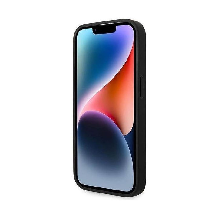 Dėklas BMW BMHMP14XSLLNA iPhone 14 Pro Max 6.7 tamsiai mėlynos/juodos spalvos deklas Odinis Hot Stamp MagSafe