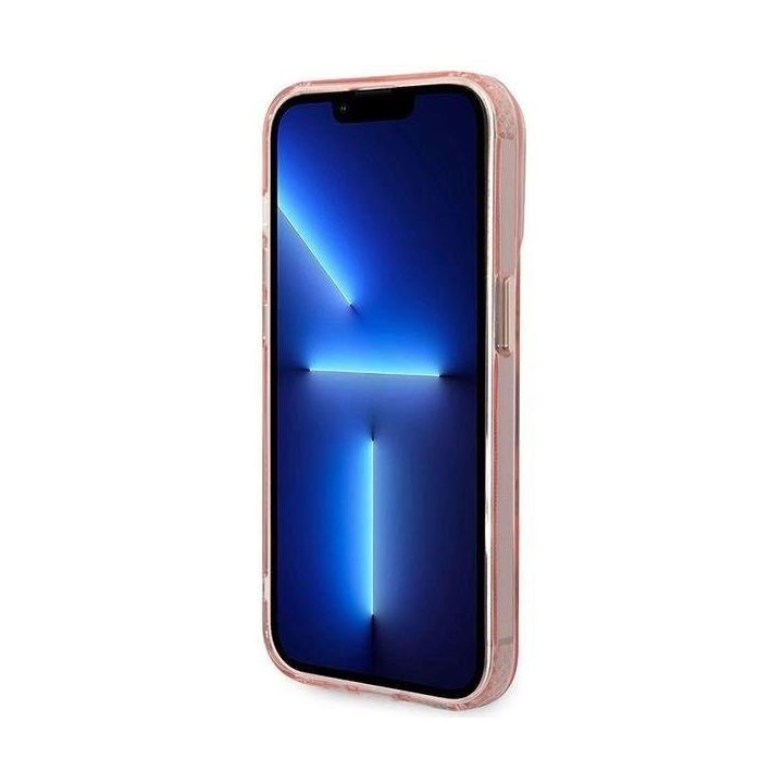 Guess GUHMP14XHTCMP iPhone 14 Pro Max 6,7 rausvas/rožinis deklas Gold Outline Translucent MagSafe