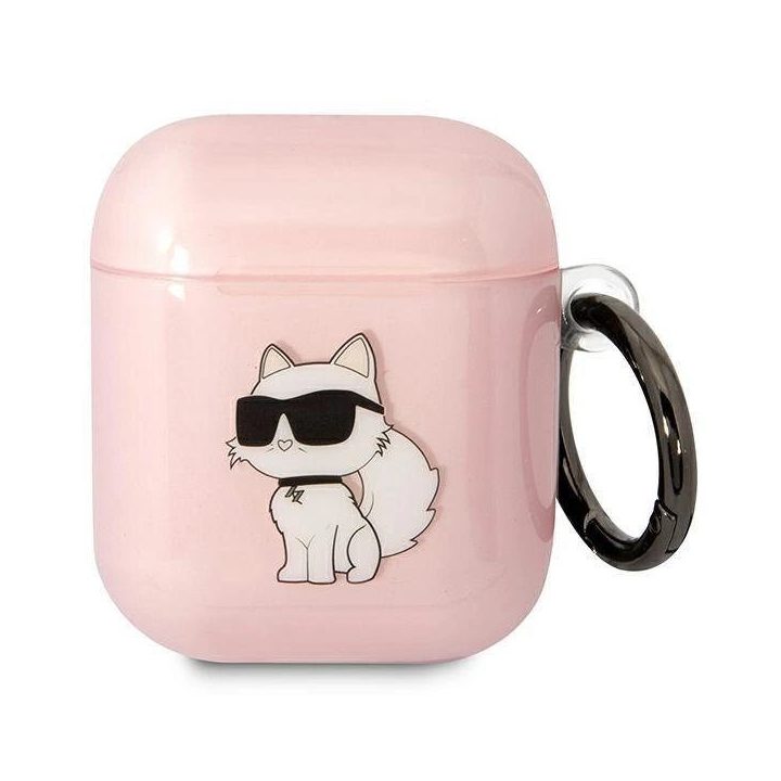 Karl Lagerfeld KLA2HNCHTCP Airpods 1/2 dangtelio rožinė/rožinė Ikonik Choupette