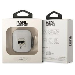 Karl Lagerfeld KLA2HNIKTCT AirPods 1/2 dangtelis skaidrus Karl`s Head