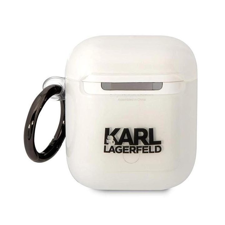 Karl Lagerfeld KLA2HNIKTCT AirPods 1/2 dangtelis skaidrus Karl`s Head