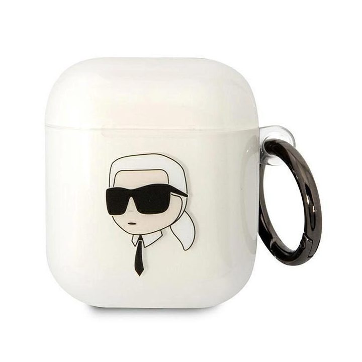Karl Lagerfeld KLA2HNIKTCT AirPods 1/2 dangtelis skaidrus Karl`s Head