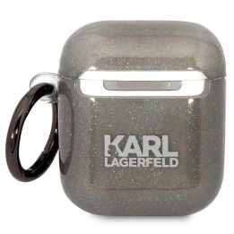 Karl Lagerfeld KLA2HNKCTGK Airpods 1/2 dangtelis juoda/juoda Gliter Karl&Choupette